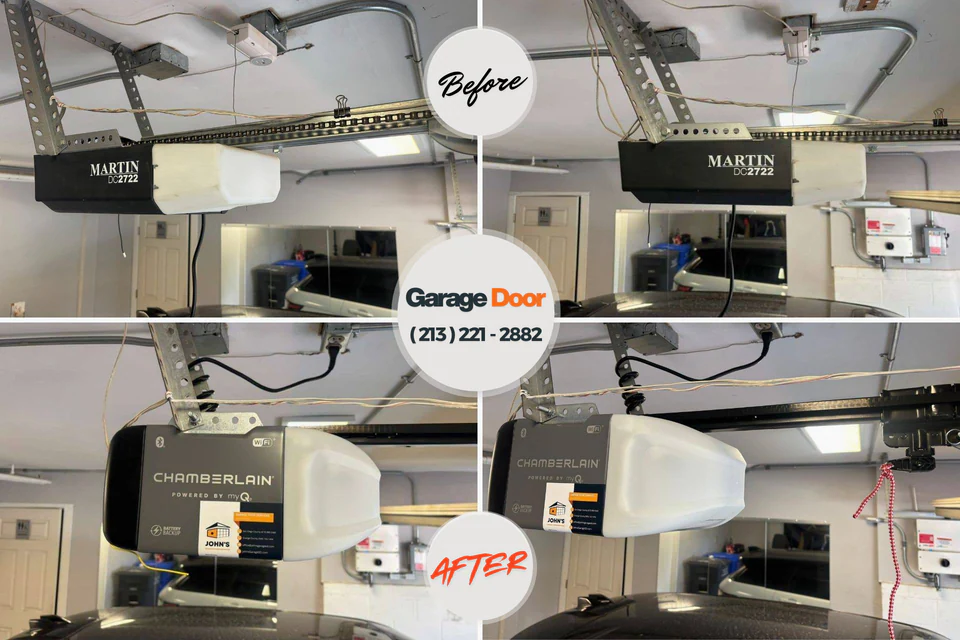 Before and after: garage door repair Carrollwood, FL